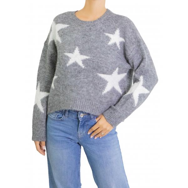 Maglione  girocollo con stelle bicolore Only